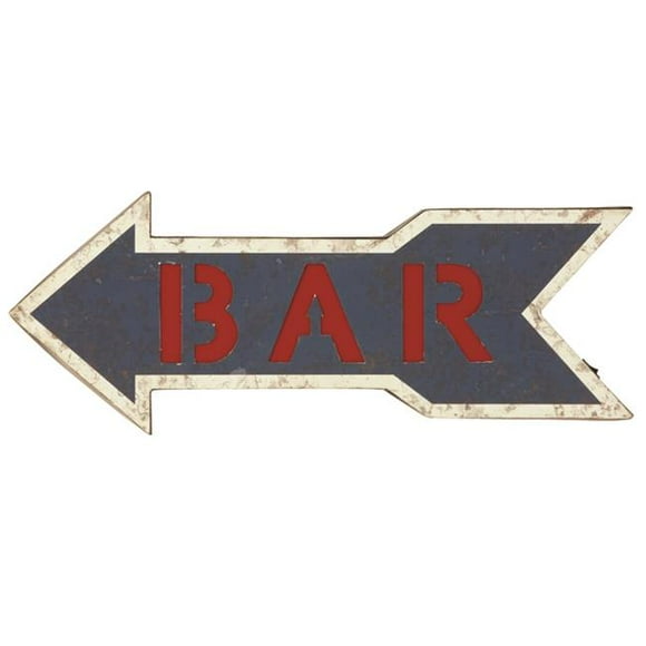 RAM Game Room R868 Panneau en Métal Bar Flèche, Bleu