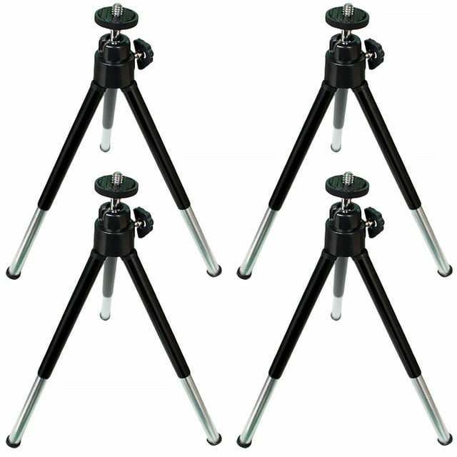 Miangastore 4PCS Mini Mobile Phone Tripod Telescopic Two-segment Tripod Small Desktop Photographying Tripod Digital SLR Camera Holder for Friends (Black)
