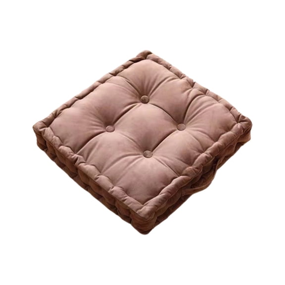 Floor Cushion Thick, Large Square Seat Pillow with Handle for Adults, Soft Velvet Meditation Cushion for Yoga Practice, Portable Floor Pillow for Living Room Bedroom, 18x18 Inch