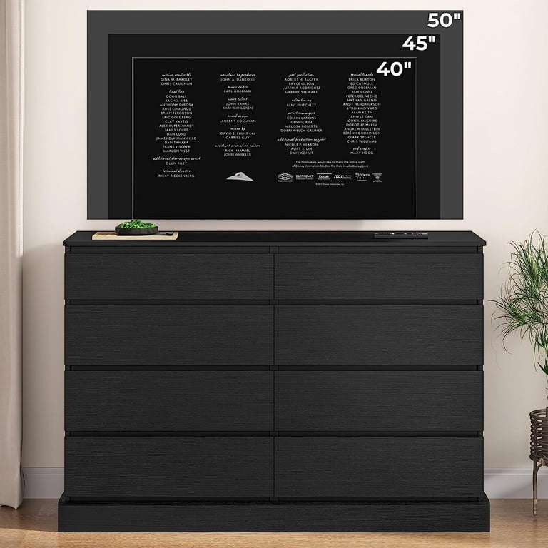black 8 drawer double dresser JXQTLINGMU 52 inch Farmhouse 8 Drawers Double Dresser – lingmu