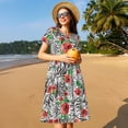 thumbnail image 4 of Disketp Roses Mixed Zebra 1 para Vestido de Manga Corta para Mujeres, Vestidos de Verano para Mujeres, Casual y Holgado para la Playa, 4 of 6