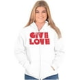 thumbnail image 3 of Give Love Heart Kindness Happiness Zip Hoodie Sweatshirt Women Brisco Brands X, 3 of 6