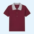 thumbnail image 5 of HOMADLES Boys School Uniform T Shirt Summer Lightweight Pullover Tops Boys Pique Polo Shirt Button Closure Fashion Skirt Red 9 T, 5 of 5