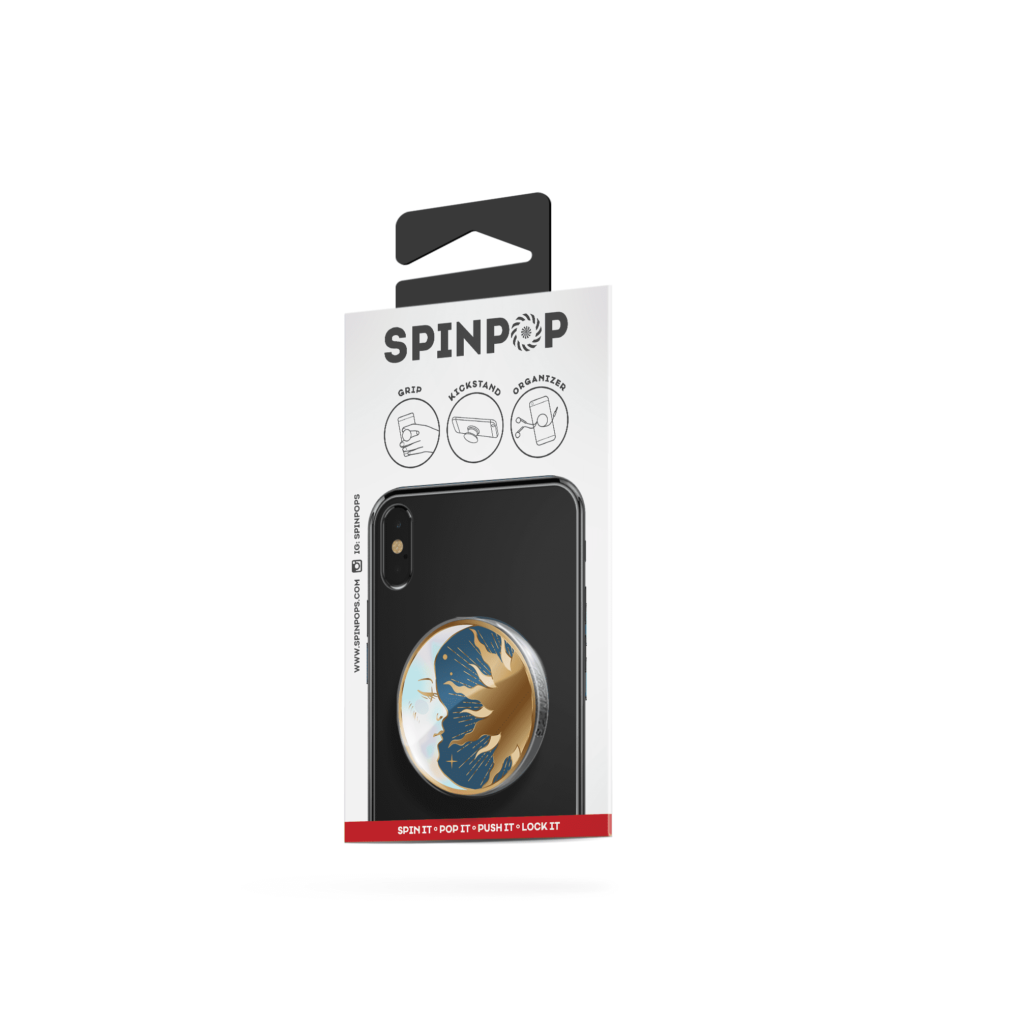 Spinpop Phone Grip - Sun Moon Gold Foil