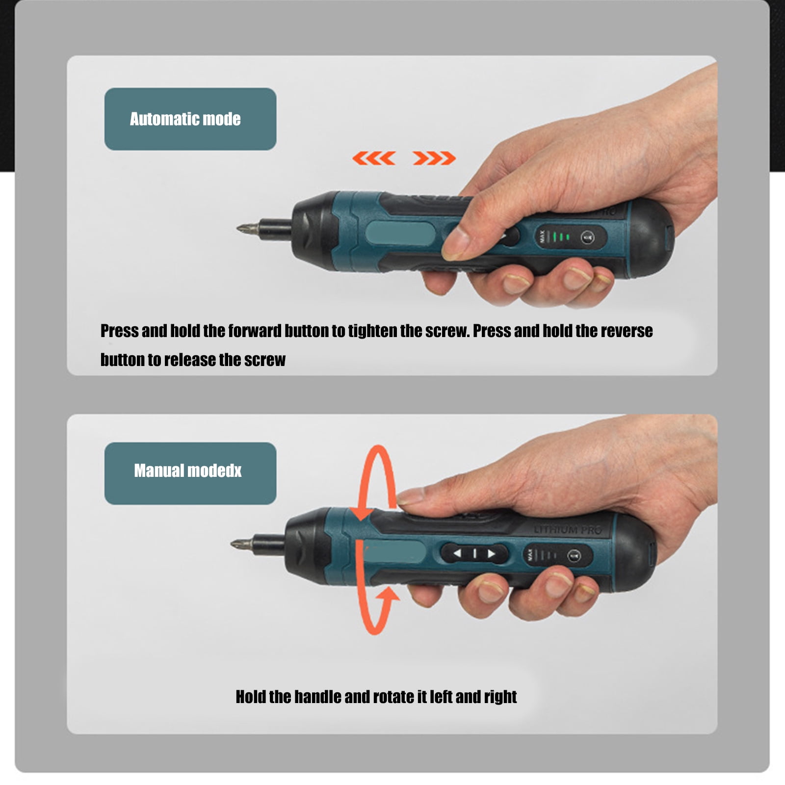 Variable Torques Electric Screwdriver Builtin Magnetic Retention Systems And Long Lasting Battery Power