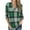 Green, variant on Okbop Womens Long Sleeve Workout Tops,Fashion Plaid Print Long Sleeve Breathable V-Neck Shirt Tops Women Blouse Work Shirts for Women