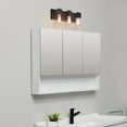 thumbnail image 4 of Globe Electric 18" 3-Light Matte Black Vanity Light, Minimalist Style, LED or Incandescent Bulbs Required, 4 of 9