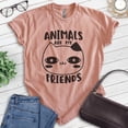 thumbnail image 2 of Animals Are My Friends Shirt, Unisex Women's Men's Shirt, Animal Lover Shirt, Dog Shirt, Cat Shirt, Heather Sunset, X-Small, 2 of 6