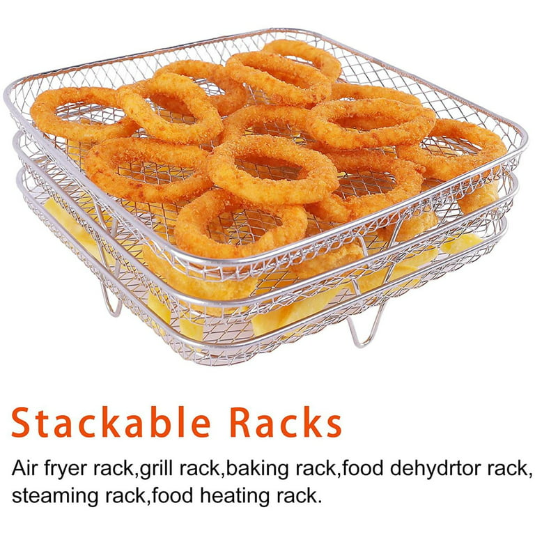 Stainless-Steel Stacking Oven Basket and Cooking Tray