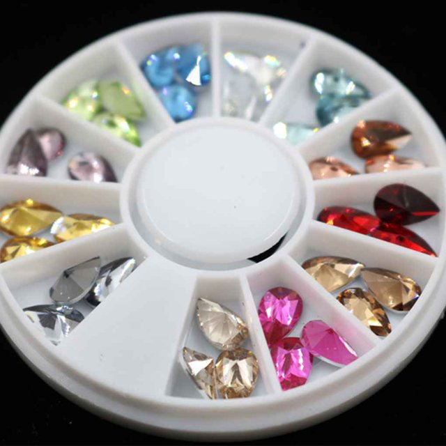 12 Colors Acrylic Nail Rhinestone Plate Round Rhinestone products Round rhinestone dish Dish Durable Manicure Boxes