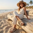 thumbnail image 4 of Cushionaire Lane Boys and Girls Sandals, Comfortable Cork Footbed Slide Sandals with Adjustable Straps and Supportive Cushioned Design - Kids Summer Sandals, 4 of 13