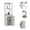 White 7, variant on Space Saving Linen Cabinet with Doors, Narrow Storage Tower for Bathroom Laundry Room, 4 Shelf Tall Cabinet Light Grey Particle Board