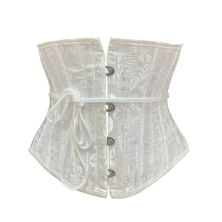 

woxinda women s lace up boned jacquard brocade waist training underbust corset sure one