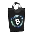 thumbnail image 6 of DouZhe 50L Rectangular Laundry Basket, Cryptocurrency Blockchain Bitcoin Prints Waterproof Foldable Laundry Hamper with Aluminum Handles, 6 of 6