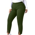 thumbnail image 2 of MLCDZ Plus Size Workout Leggings for Women High Waisted Side Slit Lounge Lightweight Gym Sports Yoga Pants Fitness Exercise Stretch Soft Trousers, 2 of 8