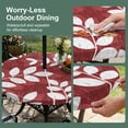 thumbnail image 5 of Round Outdoor Tablecloth with Umbrella Hole and Zipper, Burgundy Leaves Tablecloth with Elastic Waterproof, Farmhouse Botanical Branch Vintage Modern Patio Table Covers for 55" - 60" Pool Tables, 5 of 9