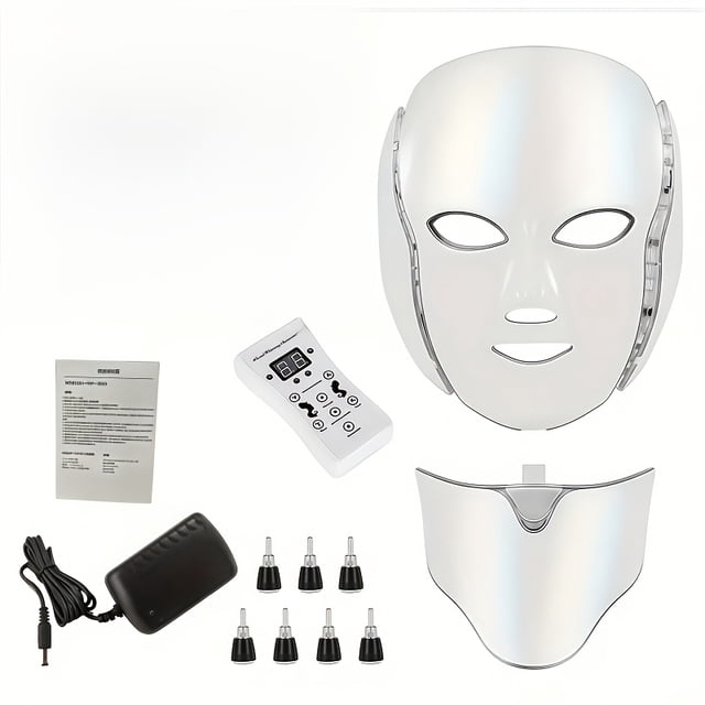 EIMELI Plug-In LED Seven-Color Face Care Face Mask 7-Color LED Face And Neck Care Mask Valentine‘S Day And Other Festivals