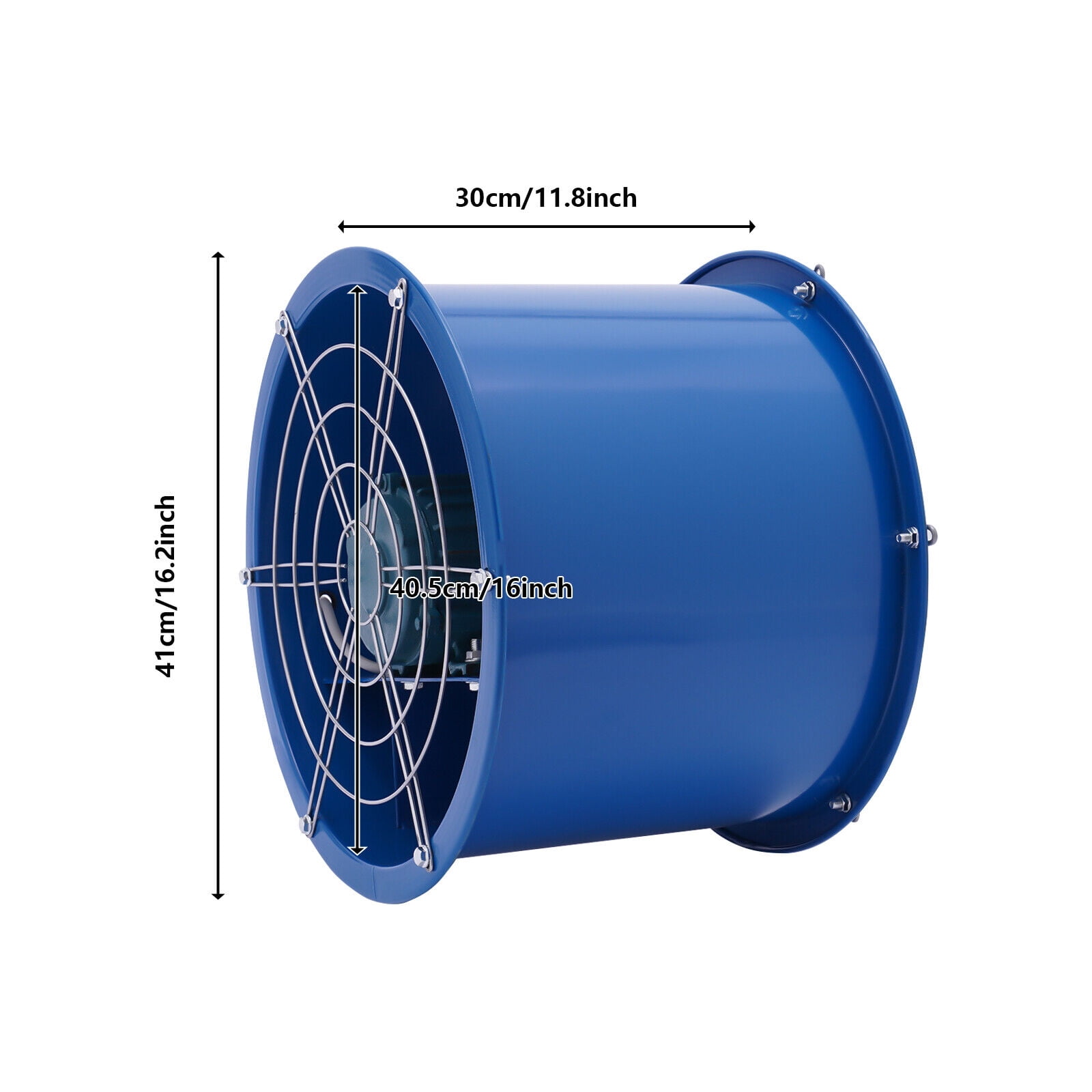 Miumaeov 16'' Axial Fan Cylinder Pipe Fan Blower Spray Booth Paint Fumes Ventilation Exhaust Extractor Fan 1420r/min