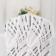 thumbnail image 4 of BalsaCircle Spandex White Black Stretchable Banquet Chair Cover with Wavy Embroidered Sequin Party Events Decorations, 4 of 8