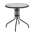 thumbnail image 6 of Bowery Hill 2 Piece Rattan/Glass Round Patio Dining Set in Black, 6 of 11