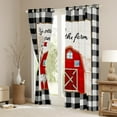 thumbnail image 3 of Rustic Farmhouse Cabin Curtains & Drapes 52"Wx84"L, Country Windmill Curtains Bedroom,Farm Cow Wooden Barn Door Blackout Curtains Black White Plaid Window Treatments Farmhouse Gifts For Women, 3 of 6