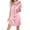 Pink, variant on Women's Heart Print Short Sleeve Sleepshirt, Round Neck Comfortable Nightshirt, Blue & Multi-Color, S-XXXXXL Plus Sizes