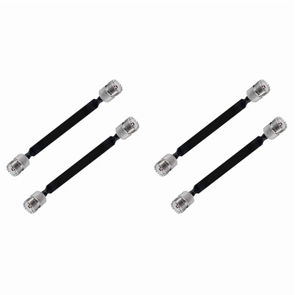 4 Pack 40cm Coaxial Cable Window/Door Pass Through Flat Cable, SO239 UHF Female to UHF Female,50 Ohm