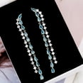 thumbnail image 6 of New Long Fringed Earrings Fashionable Zircon Silver Needle Earrings High-end Water Drop Geometric Earrings, 6 of 20