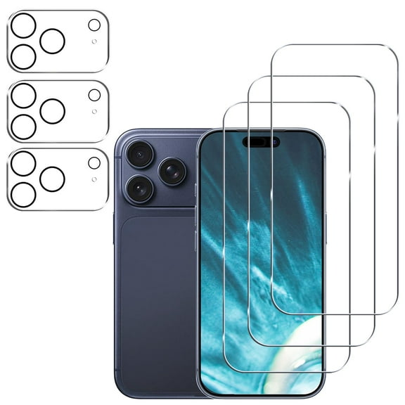 Gliansen for iPhone 17 Pro Screen Protector 6.9 inch 3 Pack   Camera Lens Protector 3 Pack, 9H Tempered Glass, HD, Easy Installation, Compatible With Sim Card Case