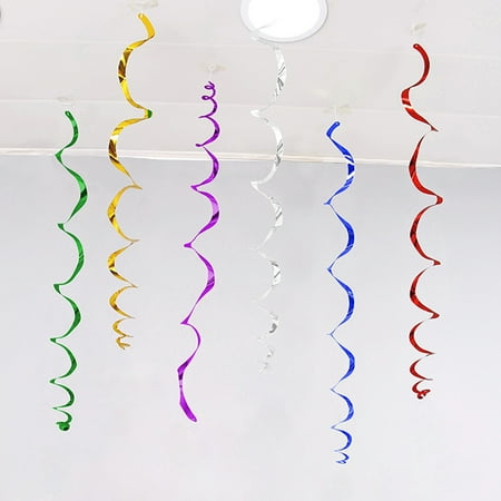 

Opolski 1 Set Party Ribbon Eye-catching Waterproof PVC Decorative Ceiling Hanging Swirl Ribbon for Home