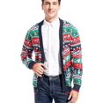 thumbnail image 4 of Men's Christmas Rudolph Reindeer Holiday Festive Knitted Sweater Cardigan Cute Ugly Pullover Jumper, 4 of 5