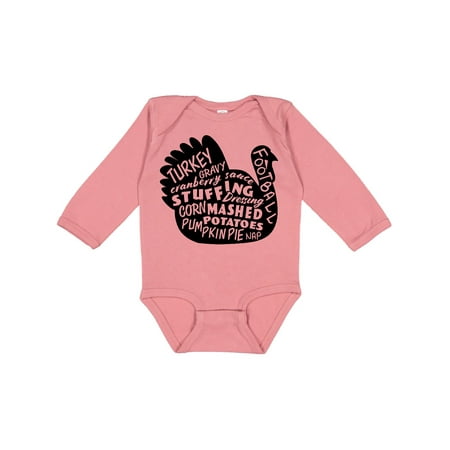 

Inktastic Turkey Stuffed with Thanksgiving Words Gift Baby Boy or Baby Girl Long Sleeve Bodysuit