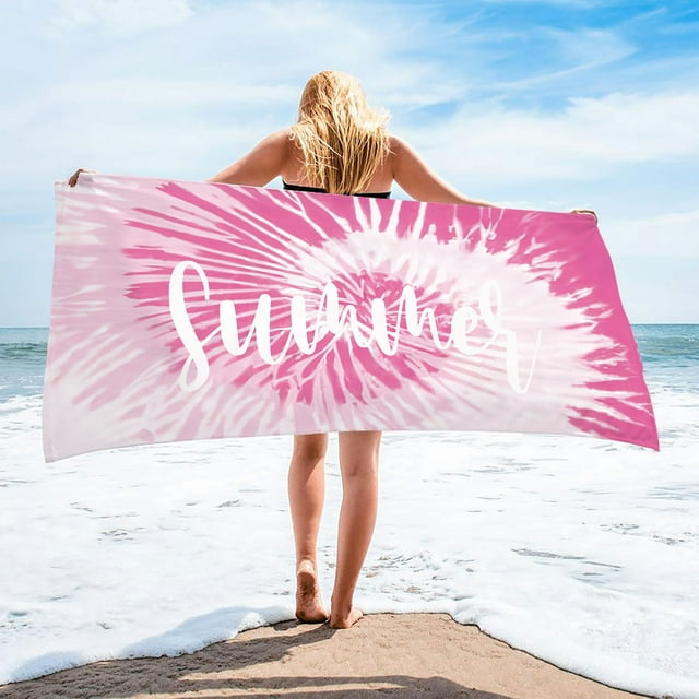 LSLJS Beach Towel Summer Beach Essentials Microfiber Beach Towels Super Lightweight Colorful Bath Towel Sandproof Beach Blanket Multi-Purpose Towel for Travel Swimming Pool 30x60 Inch
