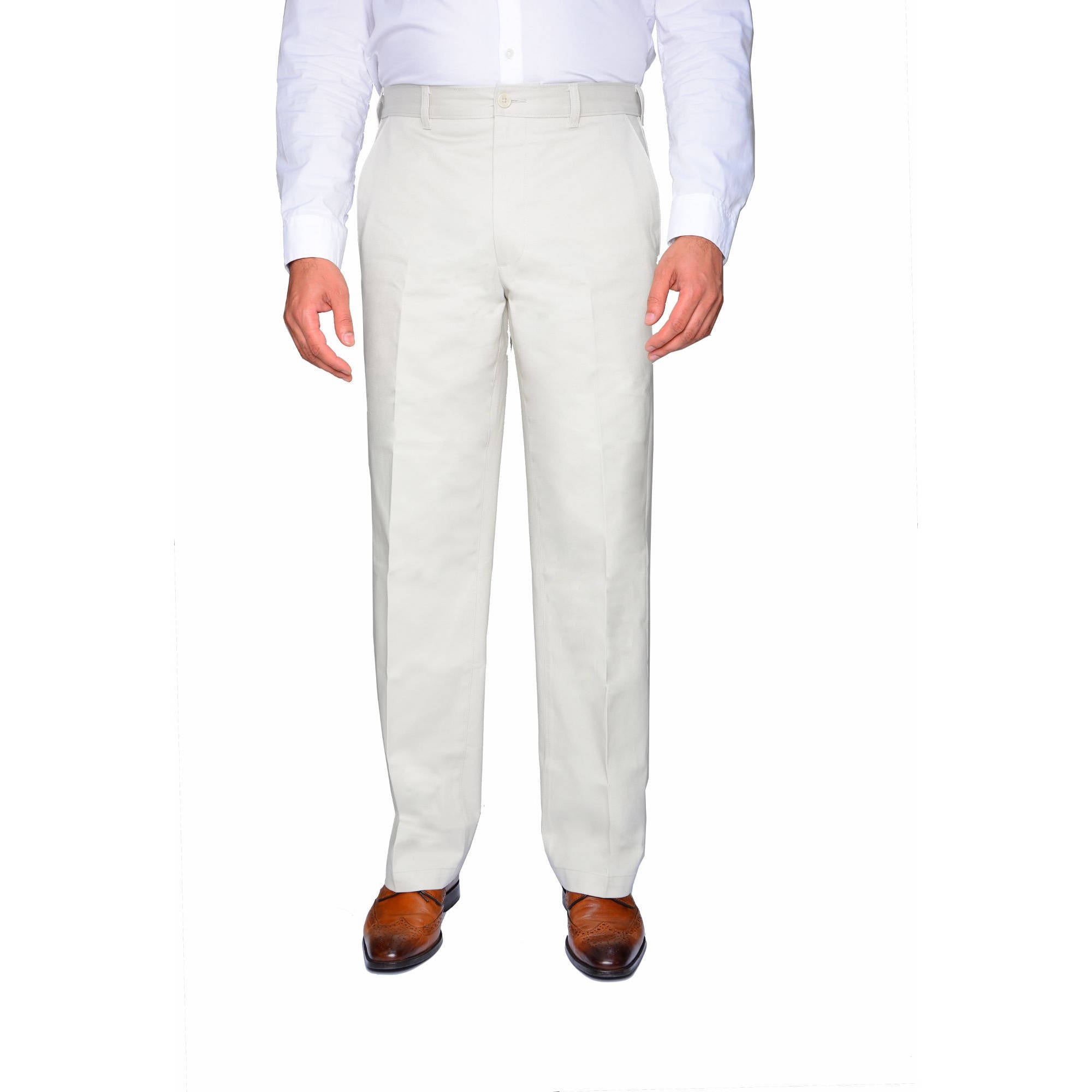 GEORGE - George Men's Flat Front Wrinkle Resistant Pants - Walmart.com ...