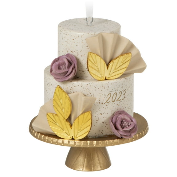 Hallmark Keepsake Christmas Ornament 2023, A Sweet Beginning, Wedding Cake Ornament. .26 lbs.
