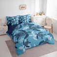 thumbnail image 3 of Homewish Kids Sea Turtle Twin Bedding Sets 7-Piece, Navy Marine Seallife Bedding Comforter Set, Bohemian Damask Flower Reversible Sheet Sets, Super Cozy Room Decor, 3 of 7