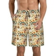 thumbnail image 2 of Uemuo 70s Hippie Style Pattern Men's Swim Trunks Hawaiian Beach Bathing Suit Swimsuits Beach Quick-Dry Shorts with Pockets-Small, 2 of 9