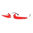 thumbnail image 1 of Unique Check Mark Lens Avant Garde Rimless Pimp Sunglasses Red, 1 of 4