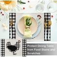 thumbnail image 4 of Farm Chicken Hen Animal Placemats Set of 4, Black White Buffalo Check Plaid Farmhouse Chick Dining Table Place Mats, Spring Summer Country Rustic Kitchen Decor Home Decoration 12 x 18 Inch, 4 of 5
