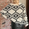 thumbnail image 2 of Cupshe Women's Crochet Knit V-Neckline Dropped Long Sleeves Ripped Sweater, 2 of 5