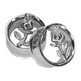 thumbnail image 2 of Ear Plugs Screw Fit Surgical Steel Vintage Rose Flower Design - Sold as a pair, 2 of 5