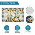 thumbnail image 5 of Watercolor Gnome Sunflower Daisy Placemats Set of 6,Wipeable Washable Table Mats for Dining Tables, Black White Buffalo Wood Place Mats for Kitchen Event Party Tabletop Decor, 5 of 9