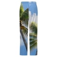 thumbnail image 6 of Palm Trees Sky Blue Winter Female Pants Flannel High Waist Women Pants Lady Warm Straight Leg Plush Trousers, 6 of 7