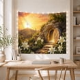 thumbnail image 5 of Floral Garden Radiant with Around Empty Stone Tomb, Mystical Fantasy for Space Lovers, Galaxy Room Decor, Mother'S Day Gift, Tapestry Wall Hanging for Bedroom and Dorm, 5 of 7