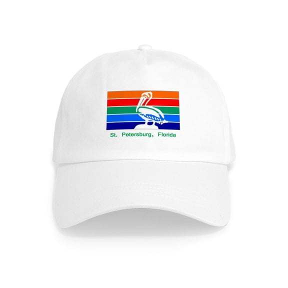CafePress - St. Petersburg FL Flag Cap - Adjustable 100% Brushed Unisex Casual Cotton Baseball Cap, Beige, 1