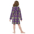 thumbnail image 4 of FORMRS Niños Bathrobe Unisex Hooded Robe Soft Plush Pajamas Sleepwear, Size 2-3T, Gold and Green Floral Pattern, 4 of 7