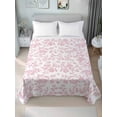 thumbnail image 4 of Pink Flower Flat Sheets Only Twin XL Size, Soft Breathable Bed Top Sheets for Mattress, Vintage Farmhouse Boho Leaf Spring Solid Luxury Bedding Flat Sheets for Home Hotel Bedroom Bed Protection, 4 of 9