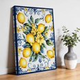 thumbnail image 2 of Canvas Wall Art Yellow Lemon Canvas Art Print Watercolor Fruit Vintage Flower Leaf Blue Pictures Wall Decor for Living Room Bedroom Artwork Decorations Stretched Framed Ready to Hang 12"x18", 2 of 9