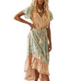 thumbnail image 1 of ITFABS Femmes Sexy Manches Courtes / Robe Sans Manches, Jupe Décontractée d'Impression en Vrac, 1 of 5