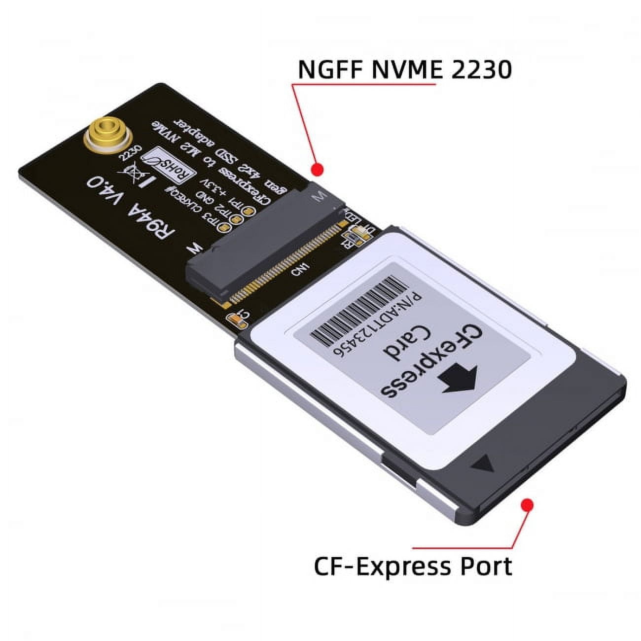 JSER CF-Express Type-B to NVMe 2230 M.2 M-Key CH SN530 SSD Adapter CFE for XBOX Series X&S PCIe4.0 Expansion Memory Card